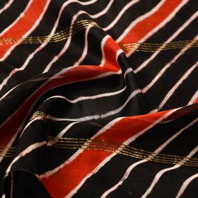 Black - leheriya tie-dye chanderi silk handloom stole