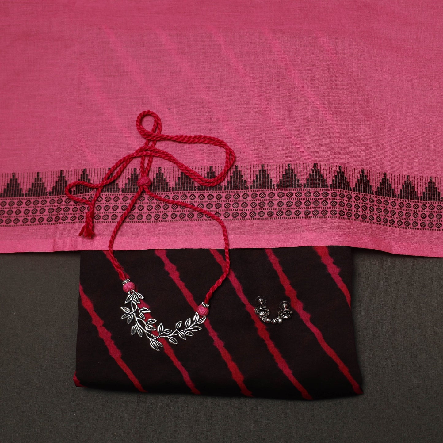 Leheriya tie-dye cotton 2pc unstitched dress material