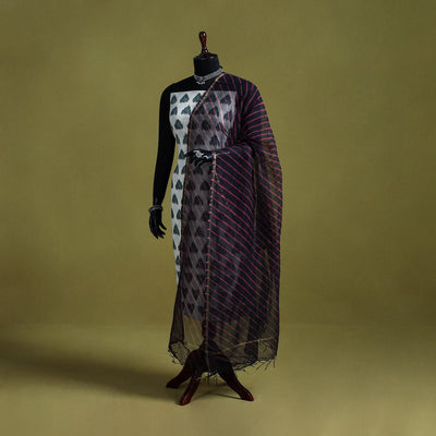 Black - tie-dye kota doria cotton leheriya dupatta 08