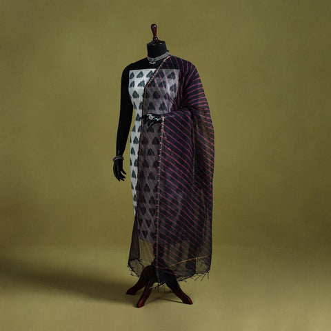 Black - tie-dye kota doria cotton leheriya dupatta 08