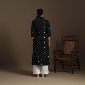 A-line cotton hand embroidered jacquard kurta for women 01