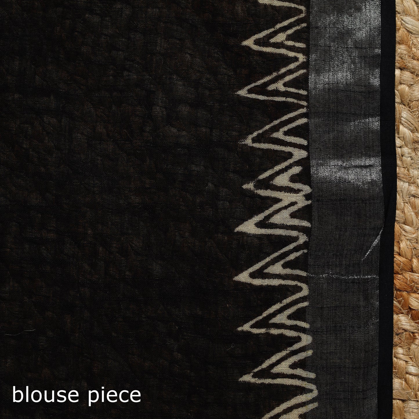 Linen hand batik saree with zari border 15 - handcrafted