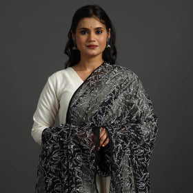  Lucknow Chikankari Tepchi Embroidery Georgette Dupatta 05 