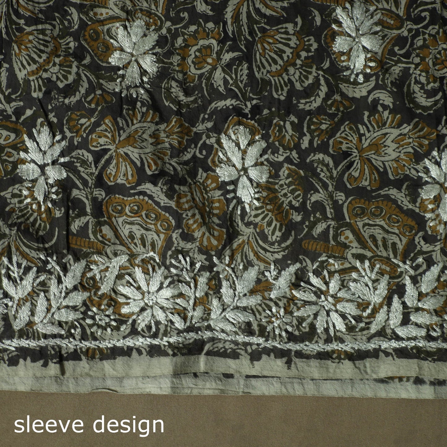Lucknowi chikankari hand work bagru block print unstitched
