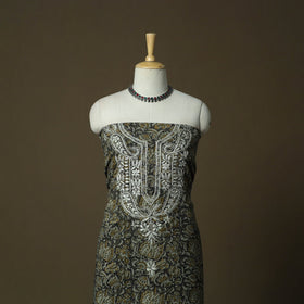 Lucknowi chikankari hand work bagru block print unstitched