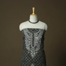 Lucknowi chikankari hand work bagru block print unstitched