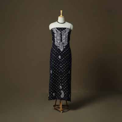 Lucknowi chikankari hand work bandhani unstitched kurta