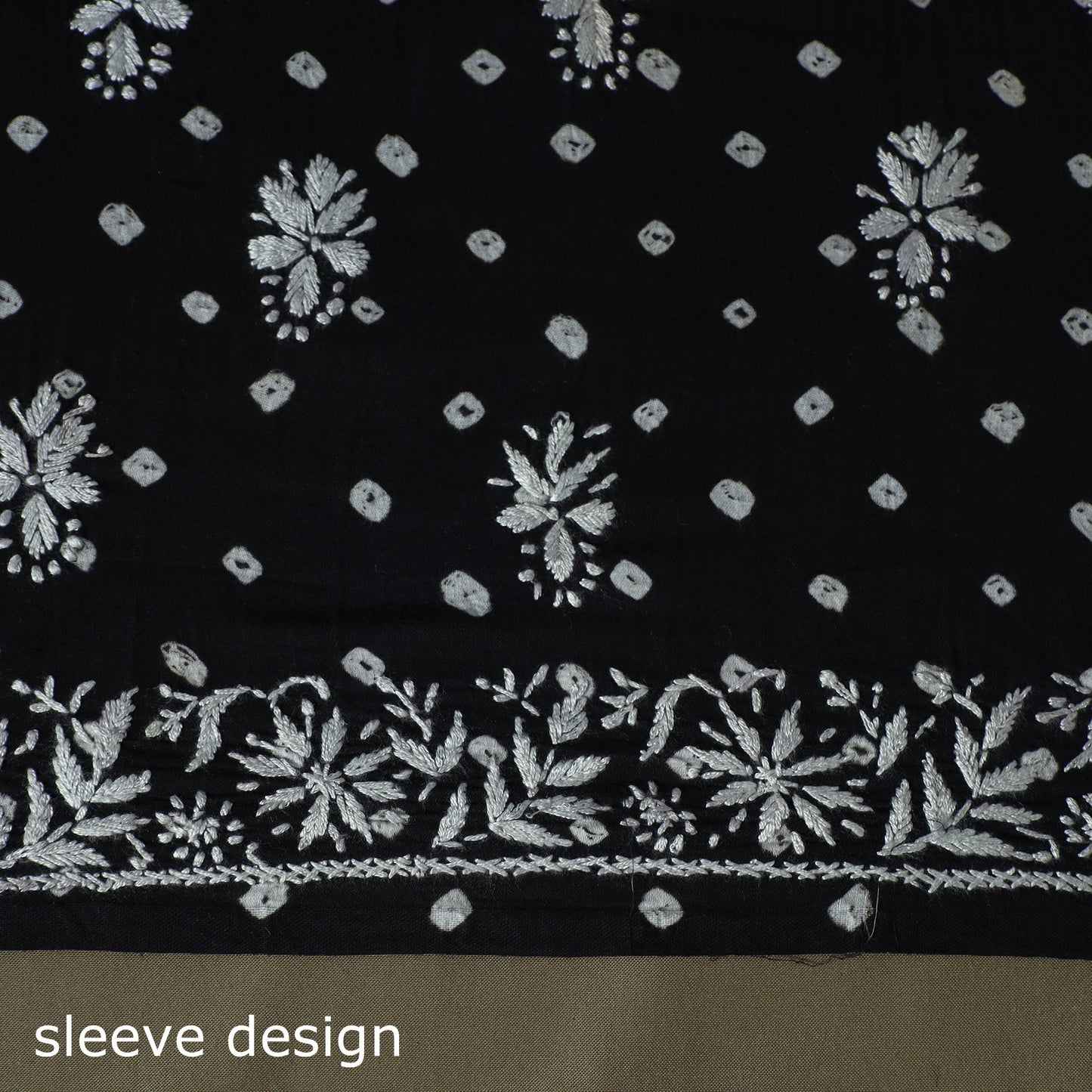Lucknowi chikankari hand work bandhani unstitched kurta