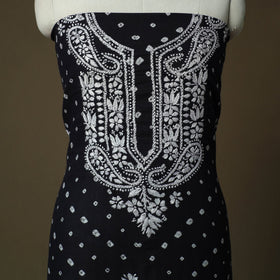 Lucknowi chikankari hand work bandhani unstitched kurta