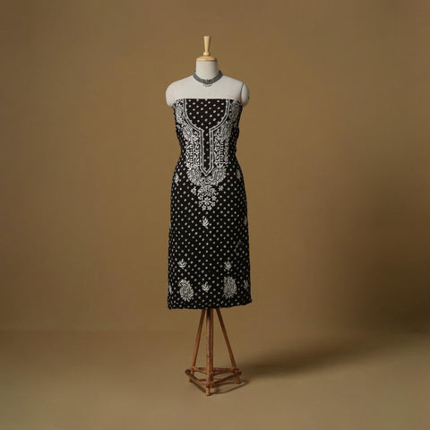 Lucknowi chikankari hand work bandhani unstitched kurta