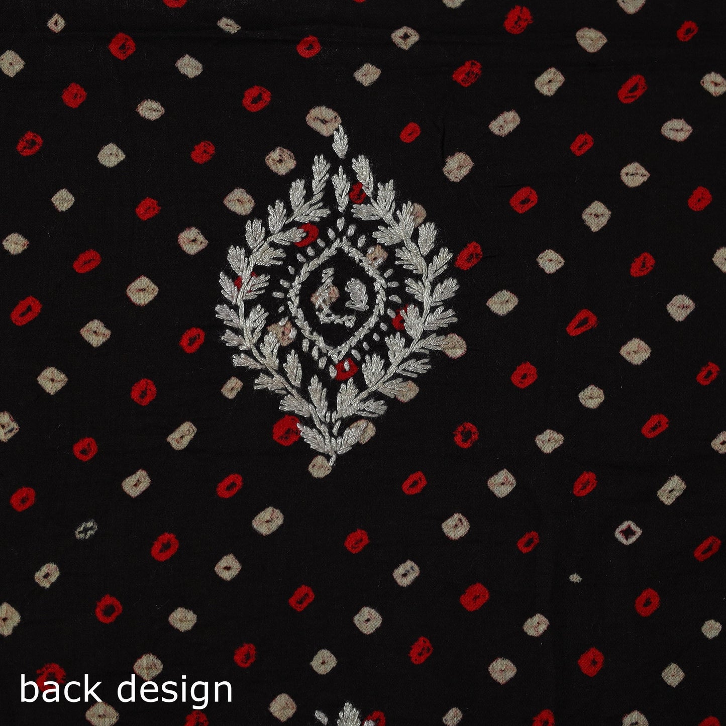 Lucknowi chikankari work bandhani unstitched kurta material