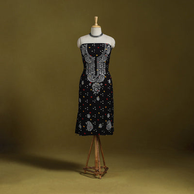 Lucknowi chikankari work bandhani unstitched kurta material