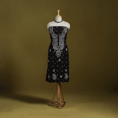 Lucknowi chikankari work bandhani unstitched kurta material