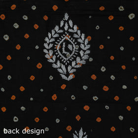 Black - lucknowi chikankari work bandhani unstitched kurta