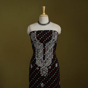 Lucknowi chikankari work bandhani unstitched kurta material