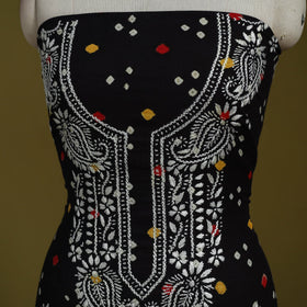 Lucknowi chikankari work bandhani unstitched kurta material