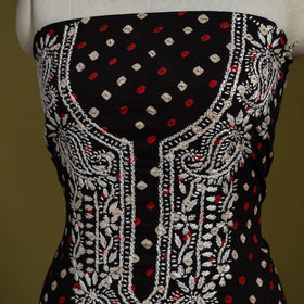 Lucknowi chikankari work bandhani unstitched kurta material
