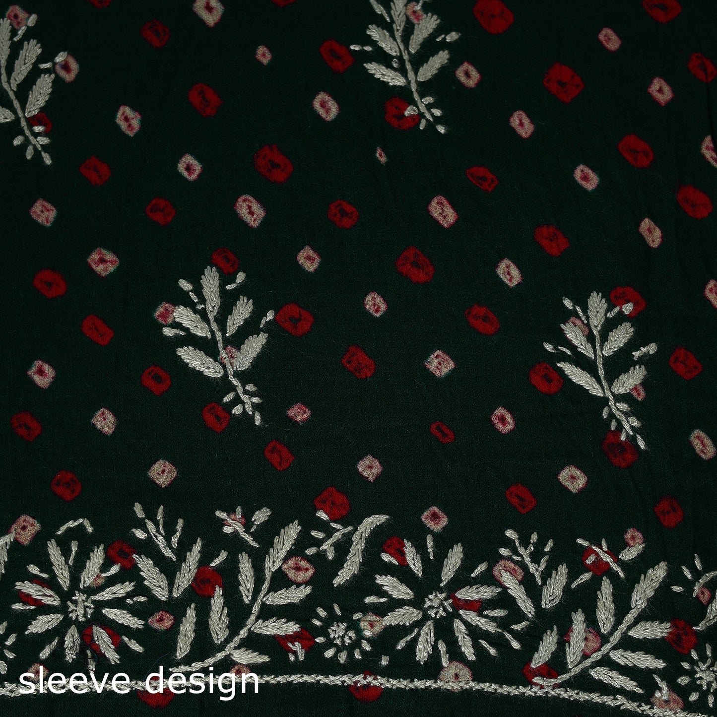 Lucknowi chikankari work bandhani unstitched kurta material