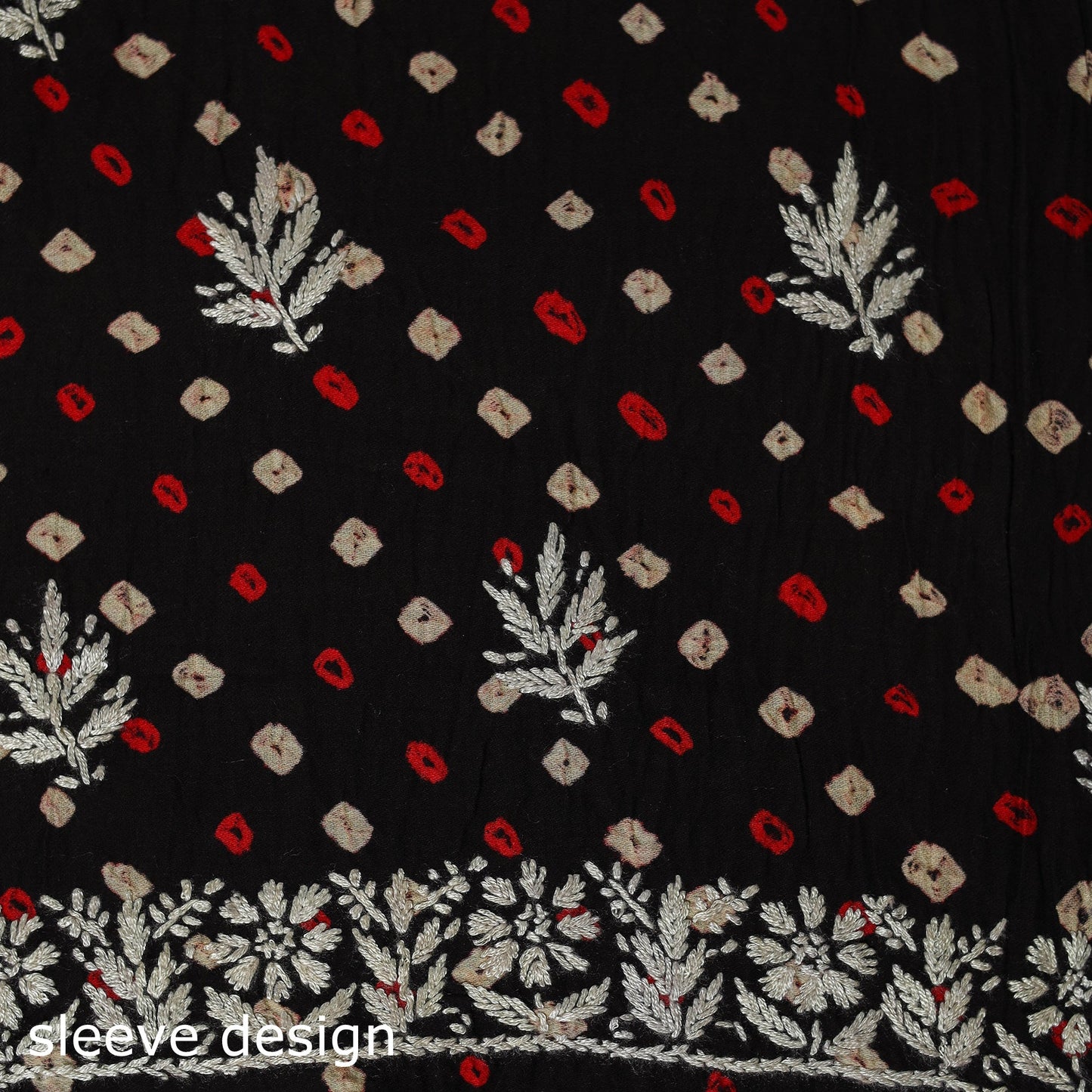 Lucknowi chikankari work bandhani unstitched kurta material