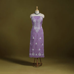 Lucknowi chikankari work jacquard unstitched kurta material