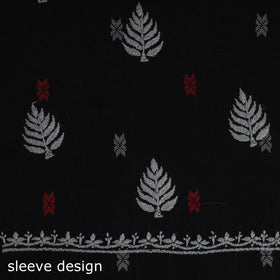 Black - lucknowi chikankari work jacquard unstitched kurta