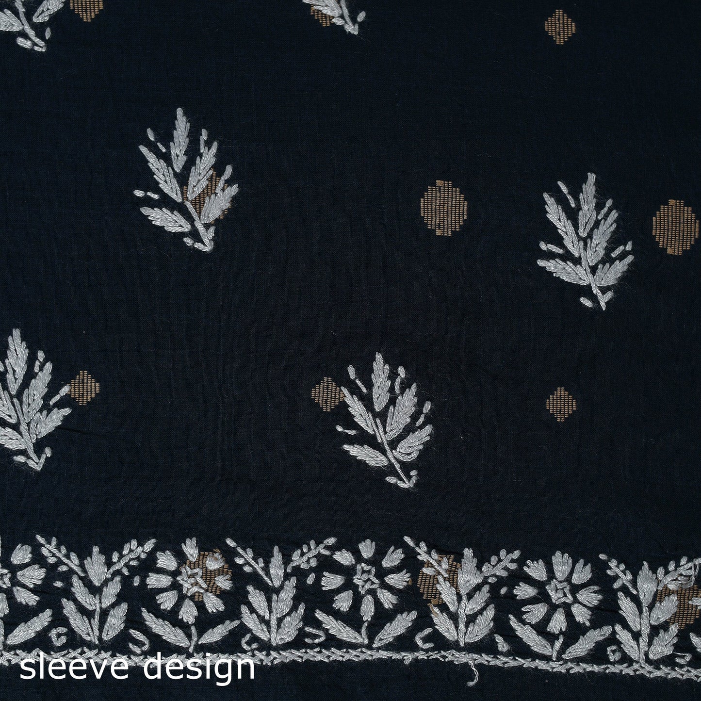 Black - lucknowi chikankari work jacquard unstitched kurta