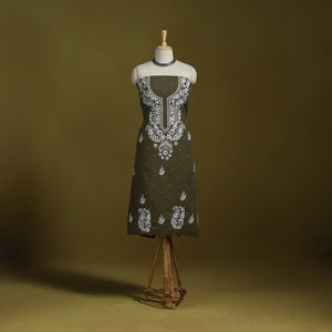 Lucknowi chikankari work jacquard unstitched kurta material