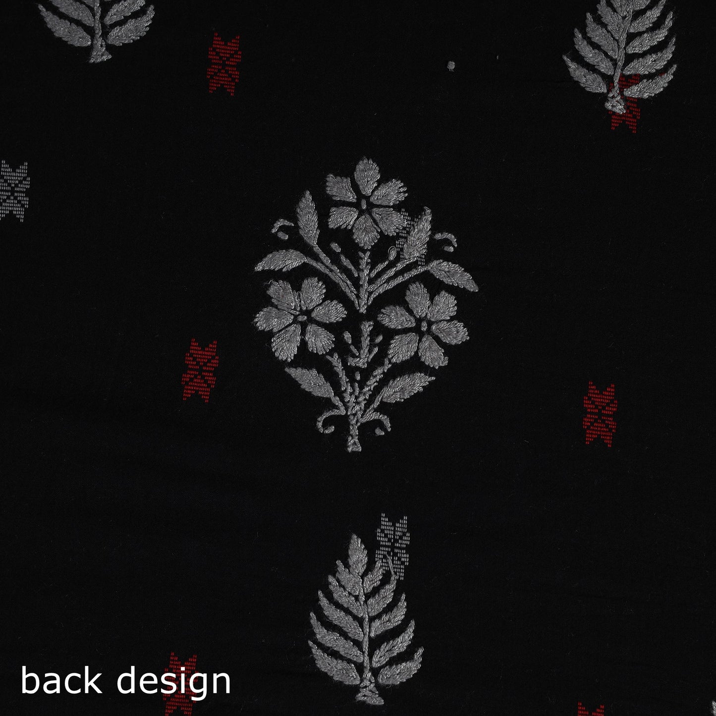 Black - lucknowi chikankari work jacquard unstitched kurta