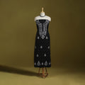 Lucknowi chikankari work pochampally ikat unstitched kurta