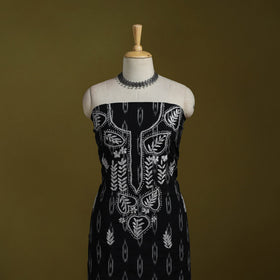 Lucknowi chikankari work pochampally ikat unstitched kurta