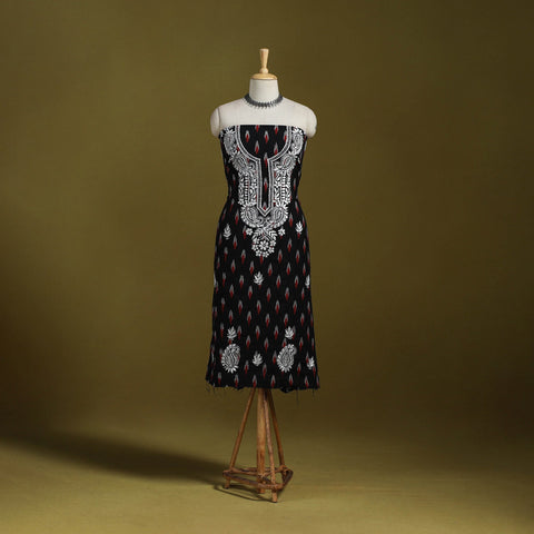 Lucknowi chikankari work pochampally ikat unstitched kurta
