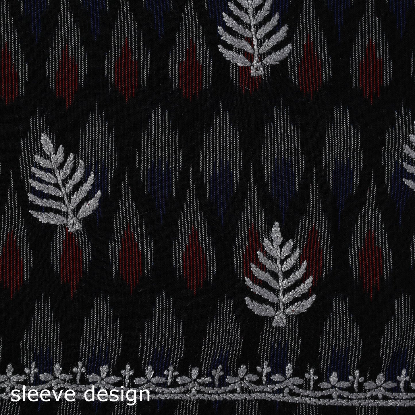 Lucknowi chikankari work pochampally ikat unstitched kurta