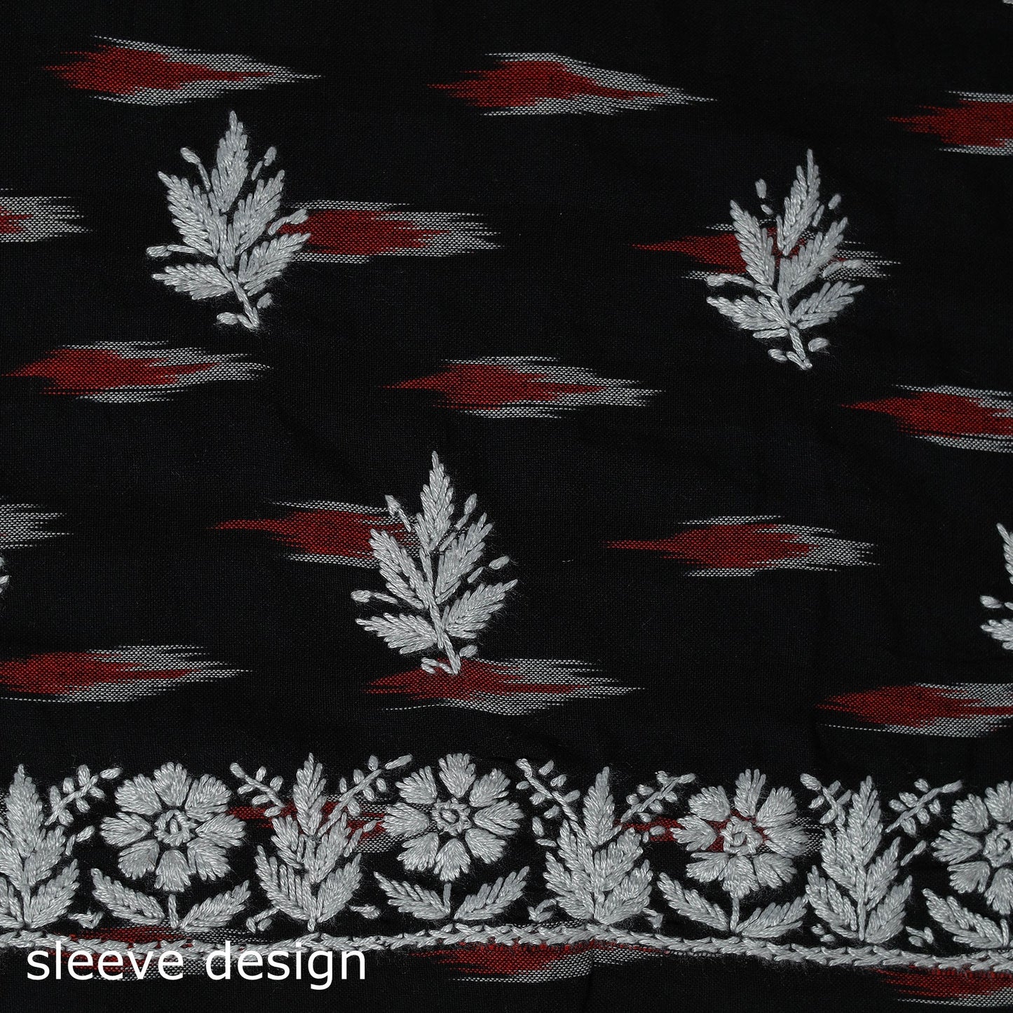 Lucknowi chikankari work pochampally ikat unstitched kurta