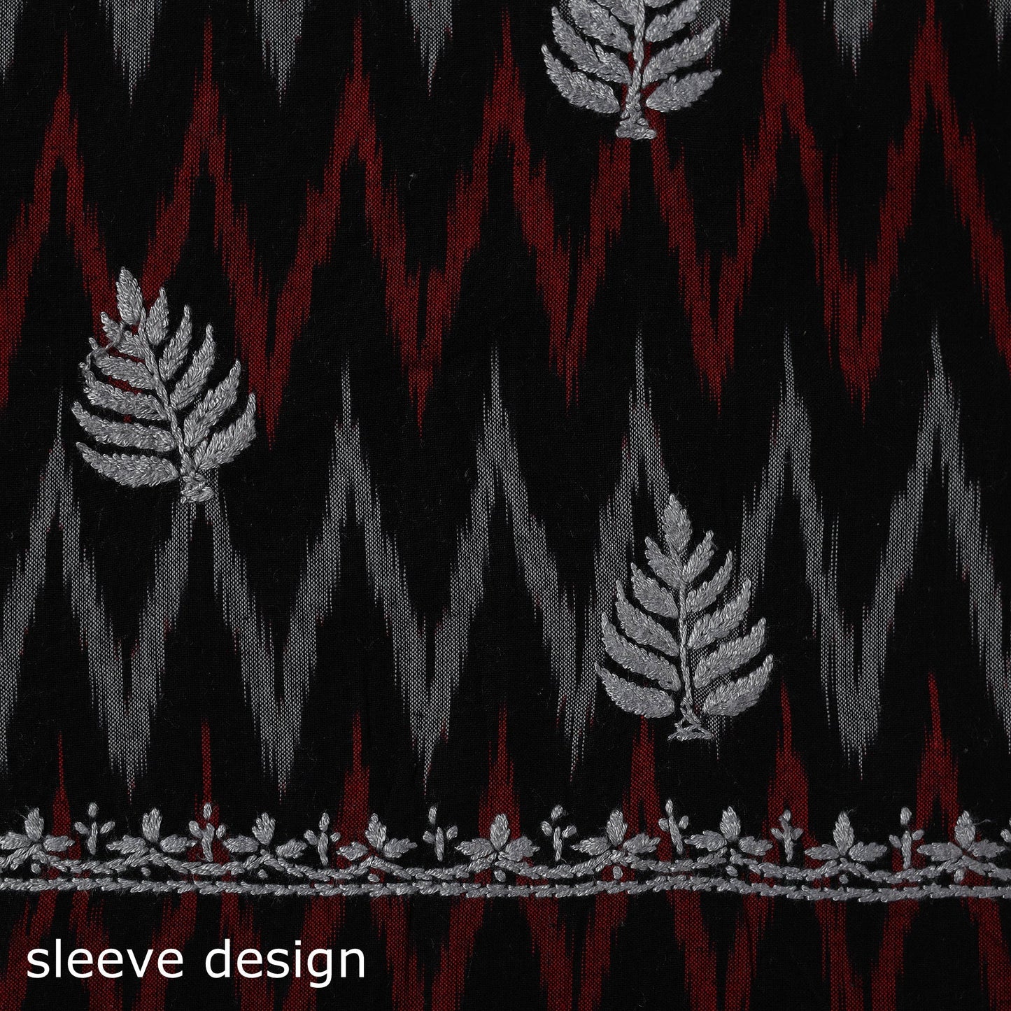 Lucknowi chikankari work pochampally ikat unstitched kurta