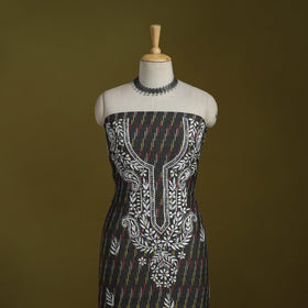 Lucknowi chikankari work pochampally ikat unstitched kurta