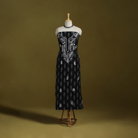 Lucknowi chikankari work pochampally ikat unstitched kurta