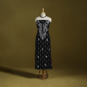 Lucknowi chikankari work pochampally ikat unstitched kurta