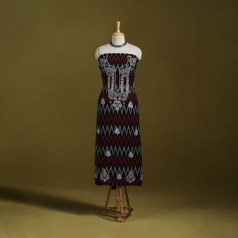 Lucknowi chikankari work pochampally ikat unstitched kurta