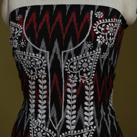 Lucknowi chikankari work pochampally ikat unstitched kurta