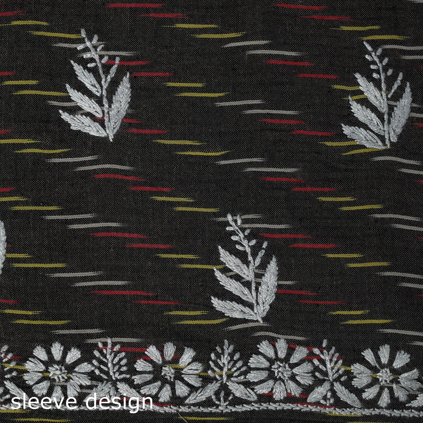 Lucknowi chikankari work pochampally ikat unstitched kurta