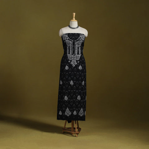 Lucknowi chikankari work pochampally ikat unstitched kurta