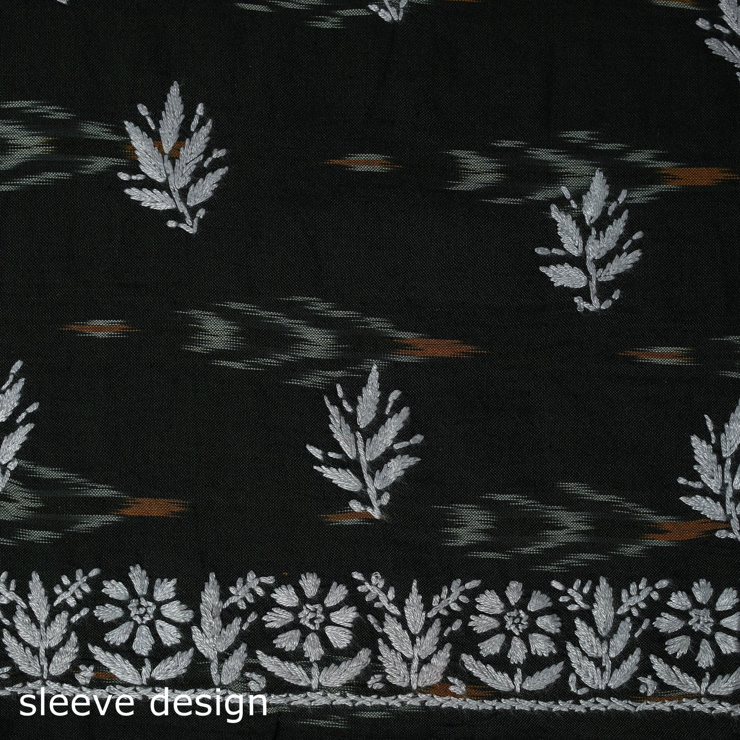 Lucknowi chikankari work pochampally ikat unstitched kurta