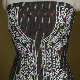 Lucknowi chikankari work pochampally ikat unstitched kurta