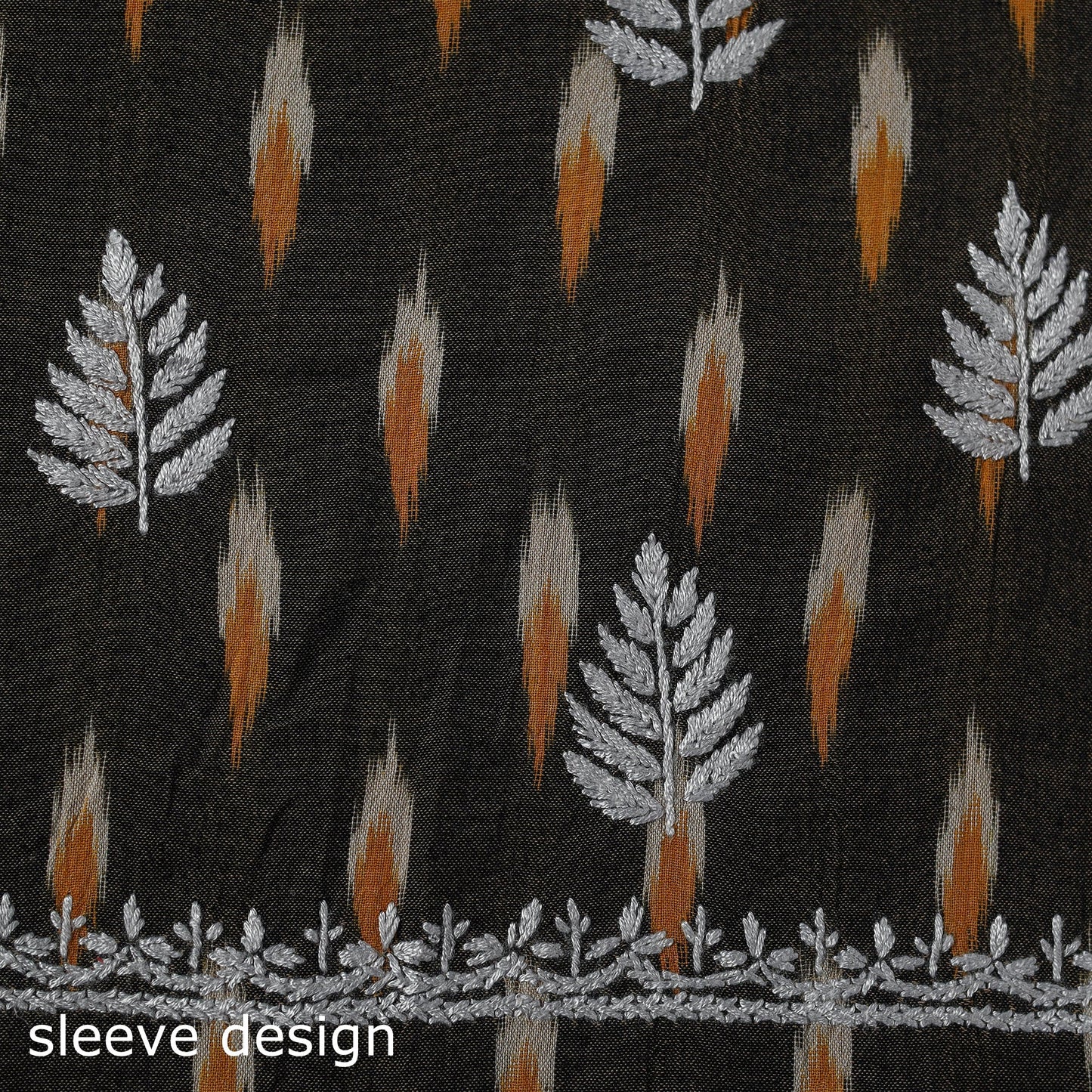 Lucknowi chikankari work pochampally ikat unstitched kurta