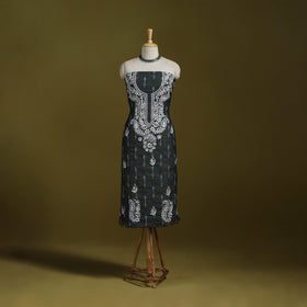 Lucknowi chikankari work pochampally ikat unstitched kurta