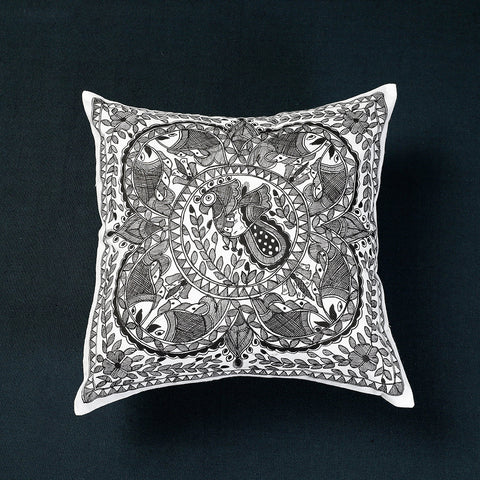  Madhubani Handpainted Cotton Cushion Cover Online at iTokri.com