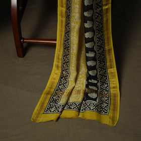 Maheshwari silk hand block bagru print 3pc unstitched dress