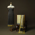 Maheshwari silk hand block bagru print 3pc unstitched dress