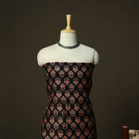 Maheshwari silk hand block bagru print 3pc unstitched dress