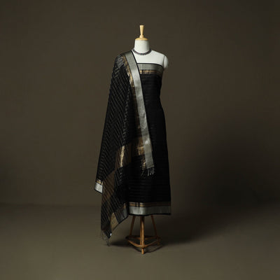 Maheshwari silk handloom zari stripes 2pc unstitched dress